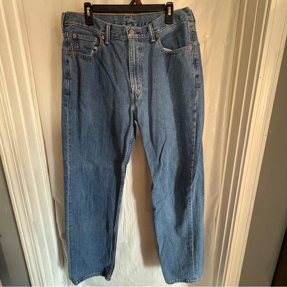 Levi's 550 Relaxed Fit‎ Jeans Mens 36x34 Light Wash Blue Straight Leg Denim Norm
